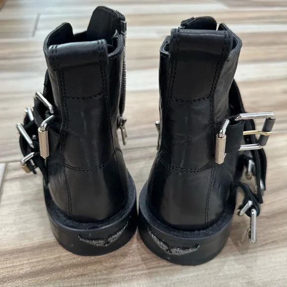 Zadig & Voltaire Black Ankle Boots with Silver Studs - Picture 5 of 6